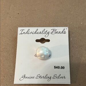 Sterling Silver Bead with Cz stones